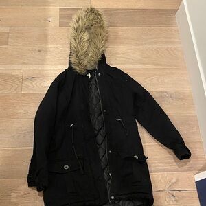 La Hearts Black Utility Jacket with Hood